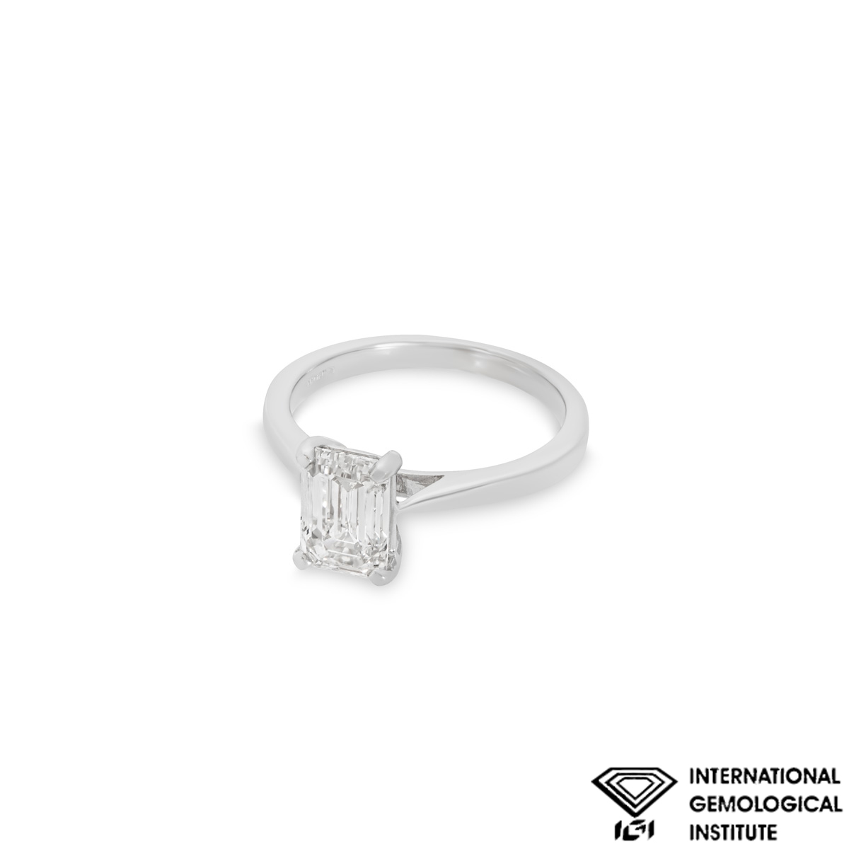 White Gold Emerald Cut Lab Grown Diamond Ring 1.78ct G/VS2